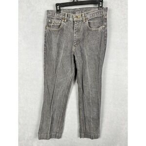 VTG Polo Ralph Lauren Mens‎ Jeans 30x28 Hemmed Faded Black Cotton Made in USA